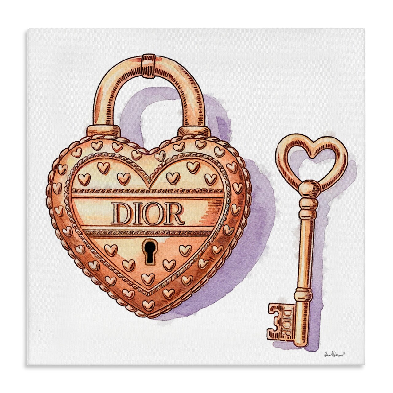 Stupell Industries Glam Lock and Key Canvas, design by Amanda Greenwood
